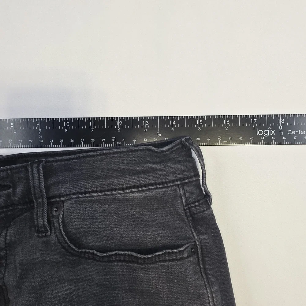 Hollister Skinny Jeans Mens 30x30 Black Distressed Faded Stretch Denim